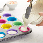 12pcs/Set Silicone Cake Round Shaped Muffin Cupcake Baking Molds