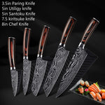 Kitchen Knife 6 Pcs Chef Knives Set