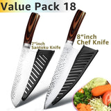 Professional Japanese Chef Knives 7CR17 Stainless Steel Kitchen Knife Set