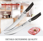 XINZUO  2PC 10 inch German 1.4116 Stainless Steel Carving Knife set