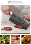 Stainless Steel Utility Santoku Cleaver Chef Knife Set
