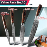 High Carbon Stainless Steel Kitchen Chef Japanese Knife Set