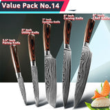 High Carbon Stainless Steel Kitchen Chef Japanese Knife Set