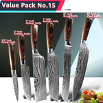 High Carbon Stainless Steel Kitchen Chef Japanese Knife Set