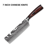 IWELAI Stainless Steel Japanese Kitchen Chef Knives Set