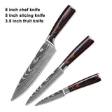 IWELAI Stainless Steel Japanese Kitchen Chef Knives Set