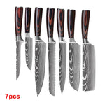 IWELAI Stainless Steel Japanese Kitchen Chef Knives Set