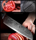 XITUO 9 Pcs Damascus Pattern Chef Japanese Kitchen Knife Set