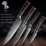 XITUO 9 Pcs Damascus Pattern Chef Japanese Kitchen Knife Set
