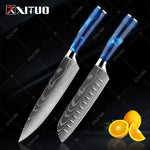 XITUO 10 Pcs Exquisite blue kitchen Chef knife Set