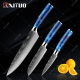 XITUO 10 Pcs Exquisite blue kitchen Chef knife Set