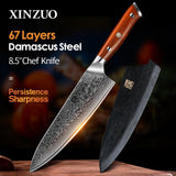 XINZUO 8.5 inch Japanese 67layer Damascus steel Chef Knife
