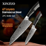 XINZUO Damascus Steel 2PCS Best Kitchen Chef Knives Set