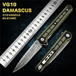 Vg10 Damascus Ball Bearing Folding Blade Knife