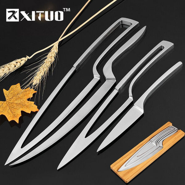 XITUO Golden Kitchen Chef Knife Set Stainless Steel Professional