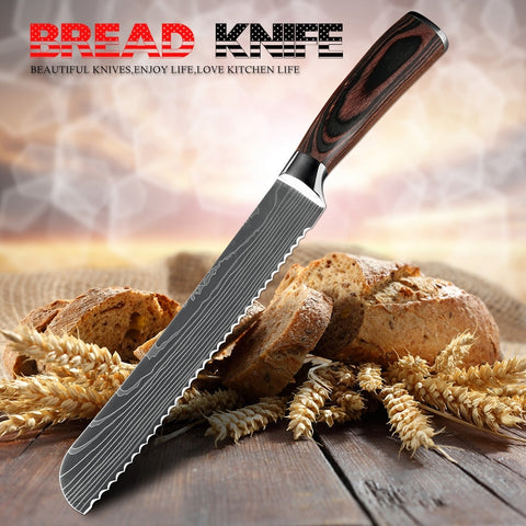 XITUO Damascus Stainless Steel Bread Knife