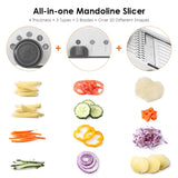 18 IN 1 Slicer Mandoline Cutter Vegetable Multi-function Kitchen Grater Blades